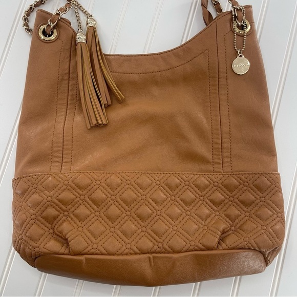 BIG Buddha Camel Brown Shoulder Bag Purse Gold Details - Picture 2 of 11